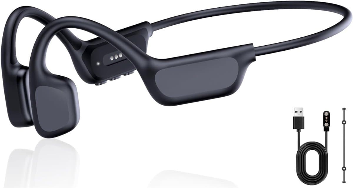 White-Label® Bone Conduction Headphone - Koptelefoon voor Activiteiten - Draadloos - Bleutooth - Zwart — afbeelding 1