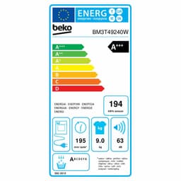 Dryer BEKO BM3T49240W 9 kg — thumbnail 9