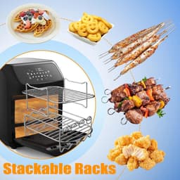 Airfryerrek 2-pack - Airfryer Accessoires - Airfryer-accessoire met dubbele mand - Grill voor hoge temperaturen - Multifunctioneel kookrek - Airfryer — thumbnail 2