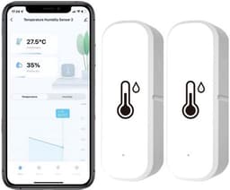 WiFi-temperatuur-vochtigheidssensor: Draadloze Temperatuur-vochtigheidsmonitor Met App-waarschuwing, Gratis Gegevensopslag — thumbnail 1