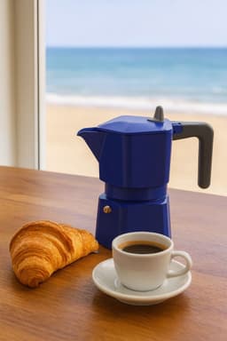 Italiaans koffiezetapparaat - PEZZETTI - PENTAEXPRESS - Aluminium - 6 kopjes - Blauw — thumbnail 3