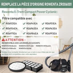 Gelijkwaardige aan origineel, Stofzuigerfilter set, Geschikt voor Rowenta X-Trem Power Series – Vervangt ZR006001 — thumbnail 4