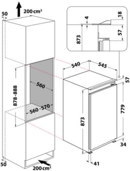 Whirlpool ARG 90712 - Inbouw koelkast - 88 cm - sleepdeur — thumbnail 4