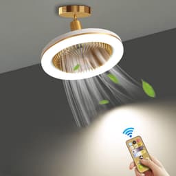 VIN® Plafondventilator Met Verlichting - Smart Lamp Met Afstandsbediening – Plafonniere Keuken Lamp Met 3 Ventilatiesnelheden & Dimbare Kleuren - Woonkamerlamp – Plafond Ventilator Lamp Met Hoekinstelling — thumbnail 2