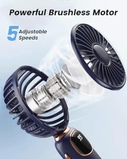 Draagbare Handventilator 4000 mAh - 3-in-1 Multifunctionele Reisventilator met Digitaal Display - Opvouwbare Bureauventilator met 5 Snelheden — thumbnail 2