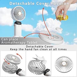Draagbare USB Handventilator - Mini Ventilator met 5 Versnellingen, Oplaadbare Batterij en Stille Werking voor Thuis en Reizen — thumbnail 4