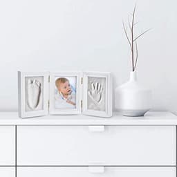 Uniek Baby Fotolijst met Handafdruk en Voetafdruk Set - Perfect als Cadeau voor Geboorte, Doop of Baby Shower - 3-Delige Witte Set — thumbnail 4