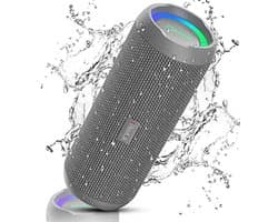 RIENOK Bluetooth Speaker with Light, Bluetooth 5.3, Music Box, Bass, Wireless Box with IPX7 Waterproof, Stereo Sound, Portable