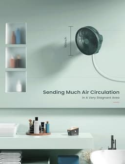 Kleine Wandventilator met Afstandsbediening en Timer - 10 Inch Oscillerende Ventilator met 4 Snelheden en 90° Oscillatie — thumbnail 5