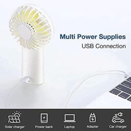 Draagbare Handventilator met 20 Uur Werktijd en 4000 mAh Batterij - USB Oplaadbare Mini Ventilator voor Reizen en Make-up — thumbnail 4