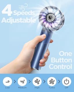 Mini Draagbare Ventilator - USB Oplaadbare Handzakventilator met 4 Snelheden en 16 Uur Accuduur voor Thuis, Kantoor en Reizen - Stil en Compact — thumbnail 4