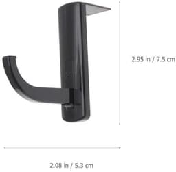 PHENOFICE Pack of 3 self-adhesive headphone holders, hooks, ideal for storing headsets, black, table or monitor, space-saving and practical, stable grip for all headphones — thumbnail 5