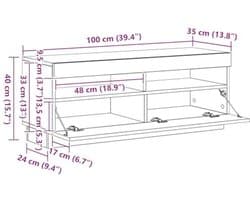 TV-meubel met LED-verlichting 100x35x40cm - modern en duurzaam