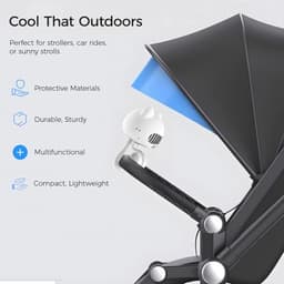 Stroller Fan Met Oplaadbare Accu en Aroma Verdeler - Handventilator en Tafelventilator in Bladloze Ontwerp — thumbnail 5