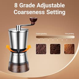 Keraamisch Tanden Handkoffiemolen – 8 Instellingen voor Espresso/Cold Brew/French Press — thumbnail 5