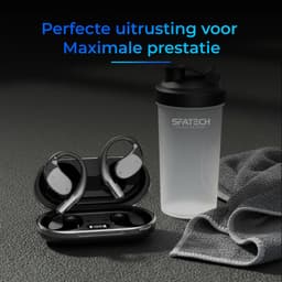 SFATECH Q39 – Open-Ear Sport Hoofdtelefoon – Open-Ear Sport Oortjes – Sport Oordopjes – Sport Hoofdtelefoon – Bluetooth Koptelefoon – Bluetooth 5.4 – AI Bass – ENC Noise Cancelling – IP54 – True Wireless – Zwart — thumbnail 5