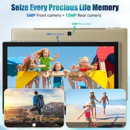 MESWAO B1 Tablet - 14,1 inch 1920*1080 IPS-scherm - MTK6769 8 Cores - 6 GB RAM 128 GB ROM - Android 13 - 13MP + 5MP camera - 10000 mAh batterij - Gouden — thumbnail 4