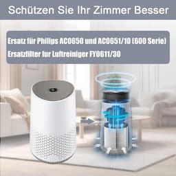 2-pack reinigingsfilters - geschikt voor Philips AC0650 & AC0651/10 [600 Serie] luchtreiniger - FY0611/30 vervangende filteronderdelen — thumbnail 3