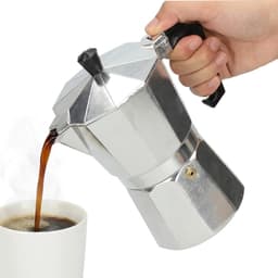 Percolator 300 ml - Klassieke Moka Pot voor 6 Kopjes - Stevig Aluminium - Koffiezetapparaat - Koffiezetter - Espresso en Koffie Maker - Vaderdag Cadeau voor Papa - Cadeaus voor Hem - Löwenthal — thumbnail 1