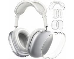 Ainy - Transparante Cover Accessoires - Koptelefoon hoes geschikt voor Apple Airpods Max | 3in1 case set hoesjes, hoofdband en oorkussens | Set van 5 stuks binnen- en buitenkant volledige bescherming