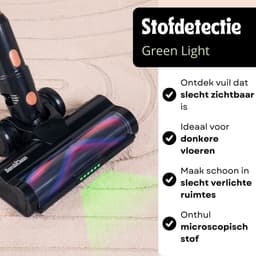 BambiClean Steelstofzuiger Draadloos Zonder Zak - 30kPa Zuigkracht - LED Vuildetectie - Snoerloze Stofzuiger op Accu — thumbnail 5