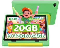 Hotlight KT1028 - Android 15 kindertablet - 10.1 inch - 20(3+17)GB RAM/64GB ROM– 5000mAh - Groente