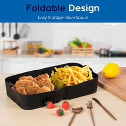 3 Stuks Groter Siliconen Airfryer Pan Gescht voor Ninja Dual Foodi FlexDrawer AF500EU, Airfryer Siliconen Pot Mand voor Ninja AF500EU 10,4L, Airfryer Accessoires Basket voor Ninja luchtfriteuse — thumbnail 2