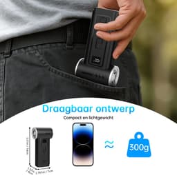 Elektrische luchtblazer 2 in 1 - persluchtreiniger en stofzuiger - tot 180000 rpm - 8000 mAh accu - digitaal display - voor pc en toetsenbord reiniging — thumbnail 2