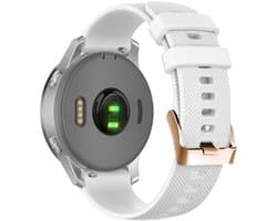 Stravo 18mm Siliconen Smartwatch Bandje - Geschikt voor Garmin Vivoactive 4S / Vivomove 3S / Venu 2S / Venu 3S / Venu 4 41mm / Forerunner 255S / 265S - Siliconen horlogebandje voor Huawei Watch GT 5 (42mm) / GT 5 Pro 42mm / GT 6 (41mm) - Wit