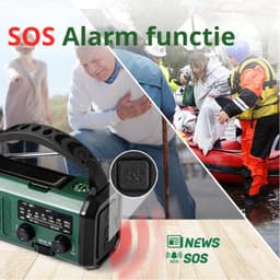 Liveno® Noodradio - 10.000mAh Powerbank – Solar & Opwindbaar – FM/AM Radio – Zaklamp & SOS Alarm – Voor Noodpakket, Kamperen & Stroomuitval — thumbnail 3