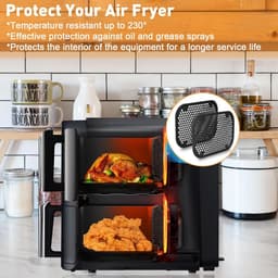 2pcs Anti-Splash Grate for Air Fryer Ninja Dual Stack Xl Sl400Eu and Sl300Eu, Silicone Grate Anti-Splashing Accessories for Airfryer Ninja Dual Stack Xl Sl400Eu and Sl300Eu — thumbnail 3
