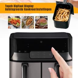 MMP® Dubbele Airfryer - Heteluchtfriteuse - Duo Airfryer - 9 L - 35x39x31cm - Zwart — thumbnail 5