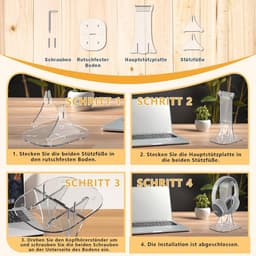 Acryl Hoofdtelefoonstandaard voor Alle Hoofdtelefoonmaten - Desk Holder voor Gaming Hoofdtelefoons en AirPods Max — thumbnail 4