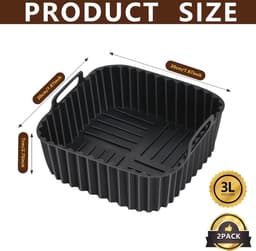 Herbruikbare Siliconen Vorm voor Airfryer - 20 x 20 cm - 2 Stuks — thumbnail 5