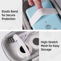 Case compatibel met ORGBRO X1 X3 labelmaker - beschermende houder voor sticker tape papierrol en USB-kabel - alleen doos — thumbnail 3