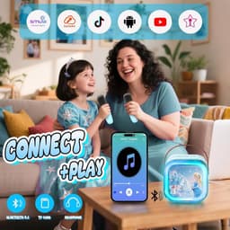 Kinderkaraoke, Frozen Microfoon Speelgoed voor Meisjes, Karaoke met 2 Draadloze Microfoons, Ideaal Cadeau voor Meisjes van 3 t/m 9 Jaar — thumbnail 5