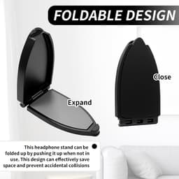 TRANKIELO® - Inklapbare hoofdtelefoonhouder - Universele zelfklevende standaard voor gaming en audio - Duurzaam en ruimtebesparend — thumbnail 3
