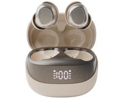 pocobob® Z draadloze oortjes - Wit Goud Beige - bluetooth oordopjes - kleine oordopjes - in ear oortjes - met microfoon - ook voor slapen - Met pocobob APP voor je smartphone