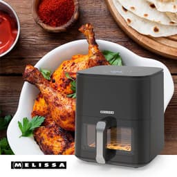 Melissa Heteluchtfriteuse - XL Airfryer 5L - 60min Timer - 8 Voorinstellingen - Kijkvenster - 16290102 - Zwart — thumbnail 6