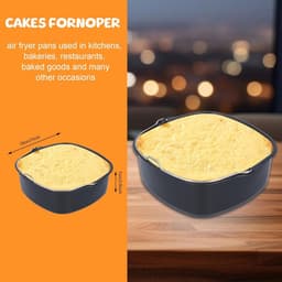 Bakpan voor Air Fryer - Vierkante Cake Pan Accessoires - Non-Stick Backing Cake Vat - Met Handvat - Brood Cake Mand - Bakken Tin Accessoires - Snelkookpan - 18 cm, Oven. — thumbnail 4