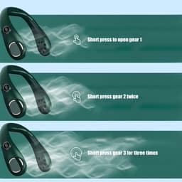 Draagbare Nekventilator Oplaadbaar met LCD Scherm en 3 Snelheden — thumbnail 3