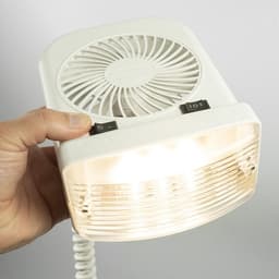 Draagbare 12V LED Leeslamp en Stille Persoonsventilator Combo voor Camper en Caravan — thumbnail 1