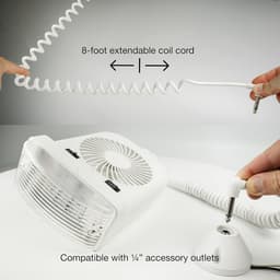 Draagbare 12V LED Leeslamp en Stille Persoonsventilator Combo voor Camper en Caravan — thumbnail 2