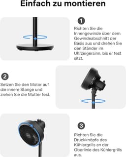 Krachtige Staande Ventilator 45 cm Zwart - Verstelbaar — thumbnail 1