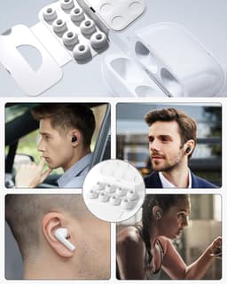 4 Paar Vervangende Oordopjes Tips Geschikt voor AirPods Pro Gen 1 & 2 - Siliconen Oordopjes - Antislip Siliconen Oordopjes - met Ruisonderdrukkingsga - Draagbare Opbergdoos - XS/S/M/L - Wit — thumbnail 5