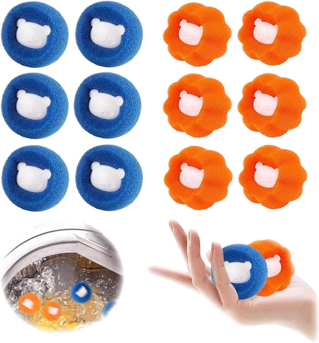 12 Pcs Lint Balls - Washing Machine Pet Hair Remover - Lint Ball voor het Verwijderen van Dierenharen en Lint in de Wasmachine — afbeelding 1