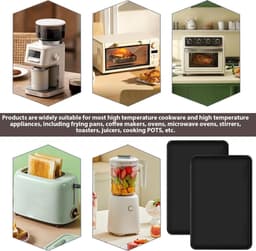 Vuurvaste Mat - Warmtebeschermingsmat 60 x 40 cm - Antislip Siliconen Matten voor Keukenwerkbladen - Airfryer Oven Magnetron - Set van 2 — thumbnail 6