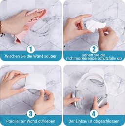 2 Stuks - Koptelefoonhaak - Headset Houder - Headset Standaard - Wit+Zwart - PP - 9*6,5*3,3 cm - Headset Haak - Hoofdtelefoon Haak Muurbeugel - Koptelefoon Houder voor onder Bureau - Zelfklevende Haakjes - Opberghaak voor koptelefoon — thumbnail 3