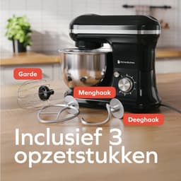 KitchenBrothers 1200W Keukenmachine - Keukenrobot - 5L - Mixer met Mengkom - BPA-vrij Keukenmixer - Zwart — thumbnail 4