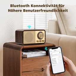 IBETTERTEC - Radio- Digitalradio- Retro Radio met Bluetooth- FM Radio- Vintage Radio met AUX/USB- Radio voor Keuken/Slaapkamer/Kantoor — thumbnail 2